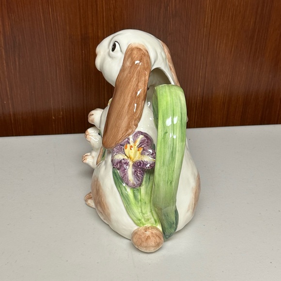 Vintage Fitz and Floyd Ceramic Serving Pitcher Bunnies shaped - Picture 11 of 16